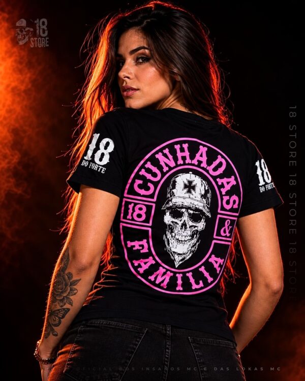 Baby look cunhadas outubro rosa PRETO
