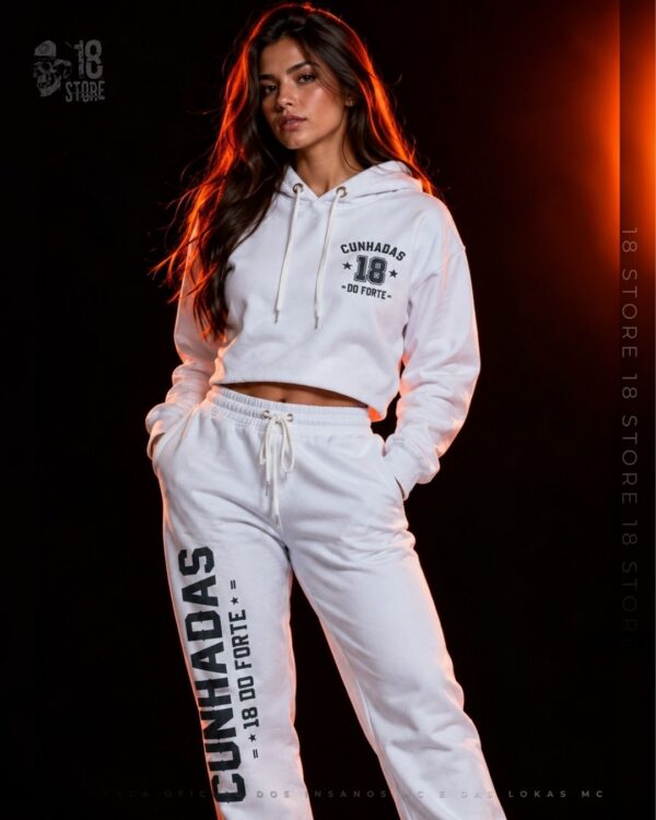 Conjunto de moletom Cunhadas branco